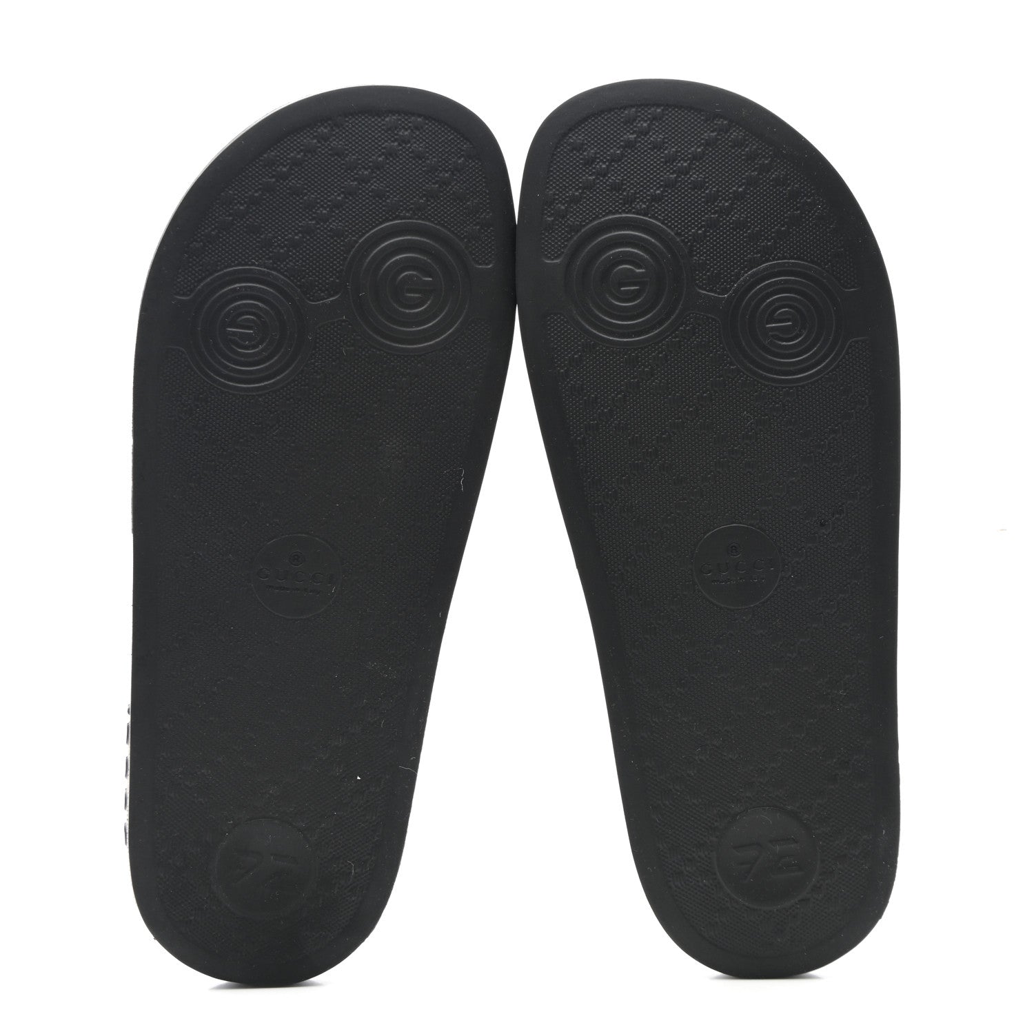 Gucci Rubber GG Monogram Perforated Womens Slide Sandals 37 Black 5 of 10
