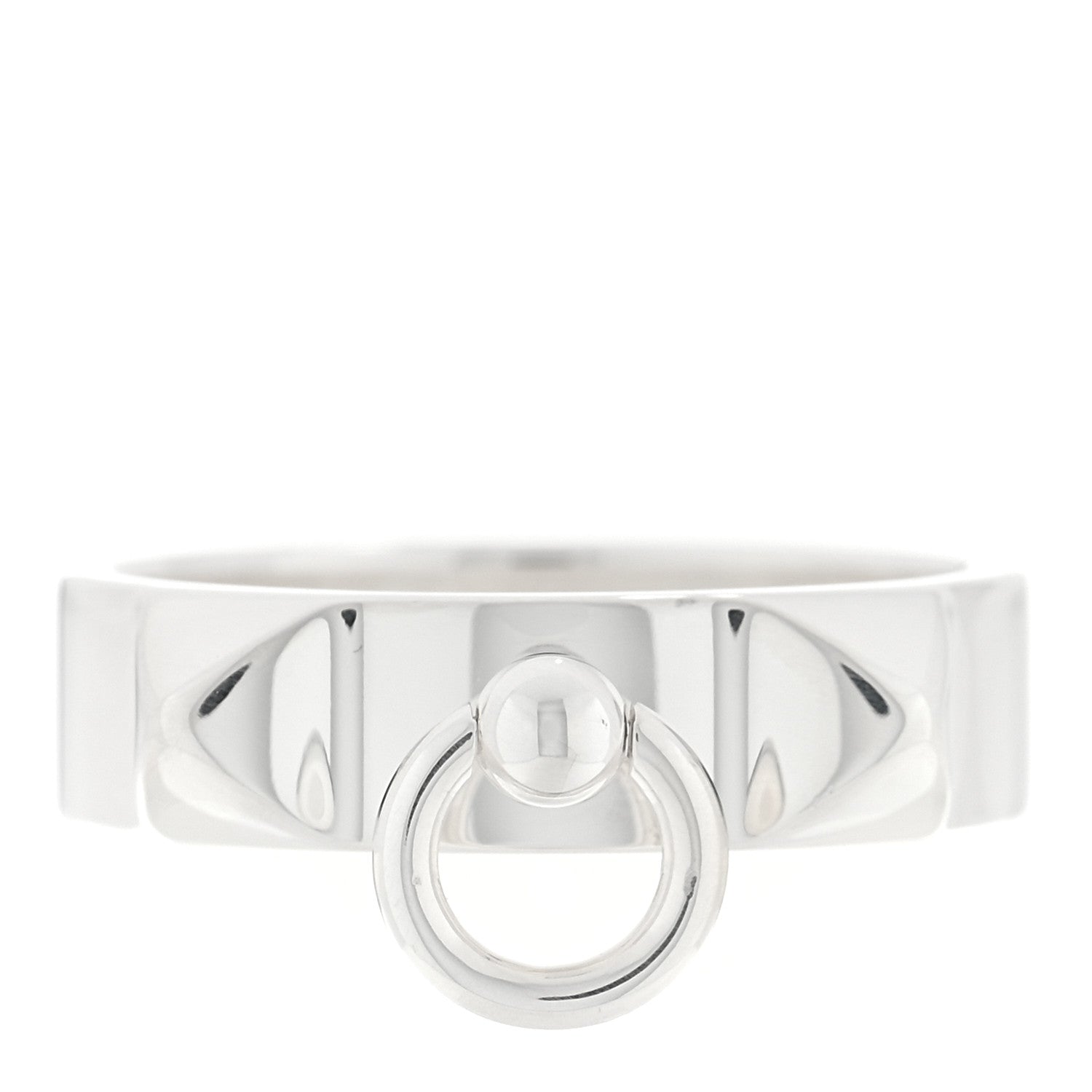 Hermes Sterling Silver PM Collier De Chien Ring 52 6 1 of 4