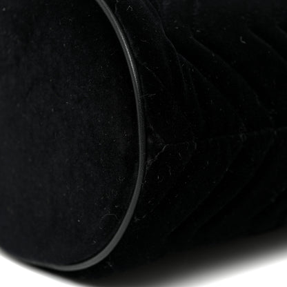 Gucci Velvet Matelasse Mini GG Marmont 2.0 Bucket Bag Black 9 of 10