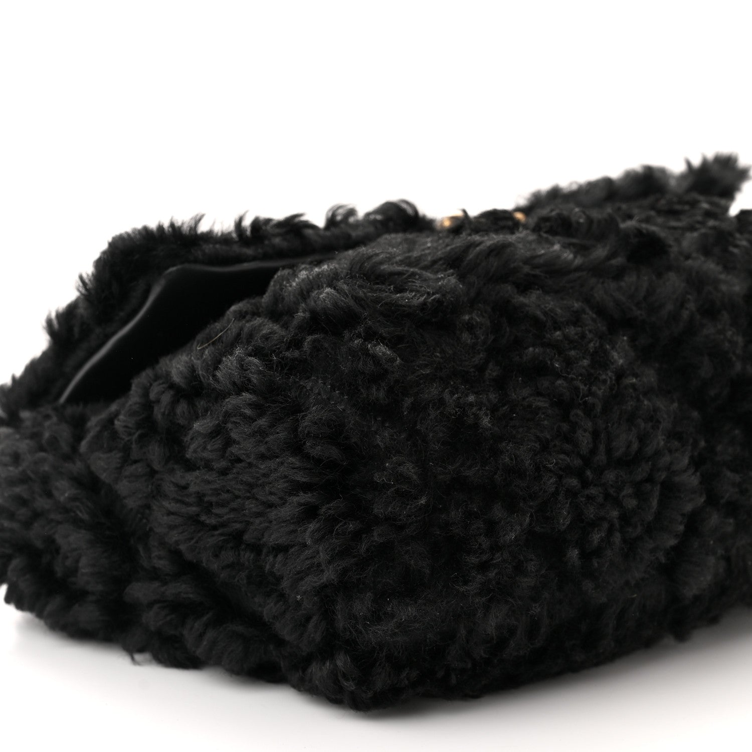 Chanel Shearling Sheepskin Large Chanel 19 Flap Black 9 of 10