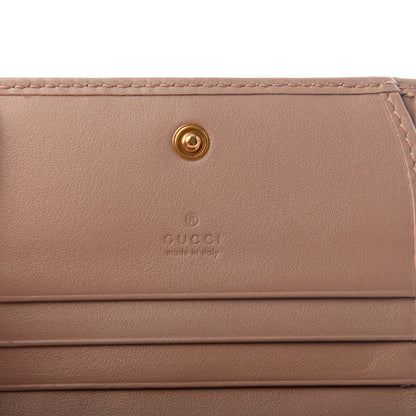 Gucci Calfskin Matelasse GG Marmont Card Case Wallet Porcelain Rose 6 of 6
