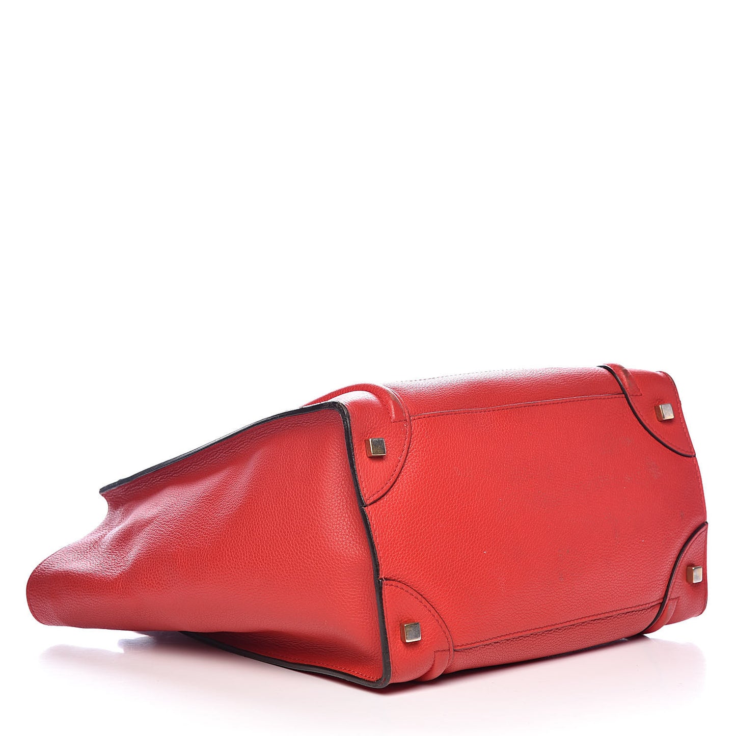 Drummed Calfskin Mini Luggage Red