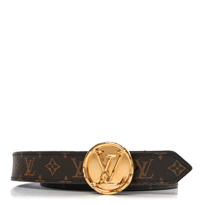 Louis Vuitton Calfskin Monogram 25mm LV Circle Reversible 80 32 Belt Black 1 of 4