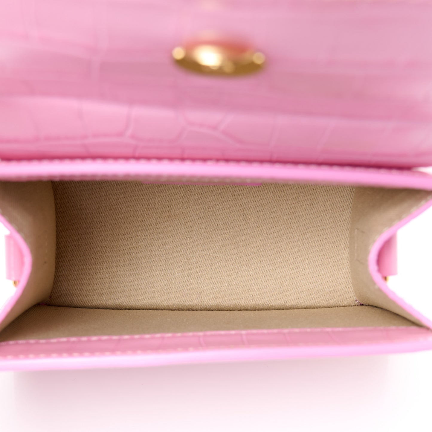 Calfskin Crocodile Embossed Le Chiquito Moyen Pink