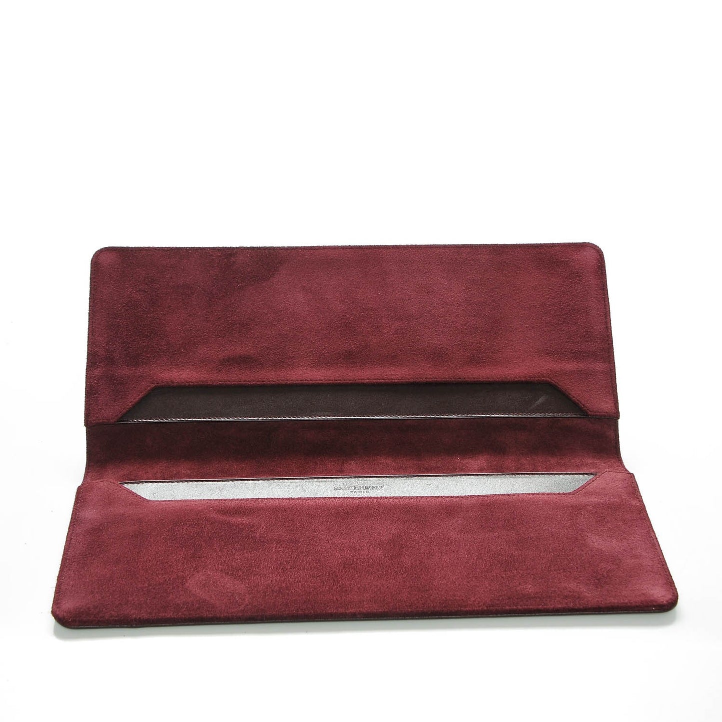 Smooth Calfskin Long Marquage Document Case Bordeaux