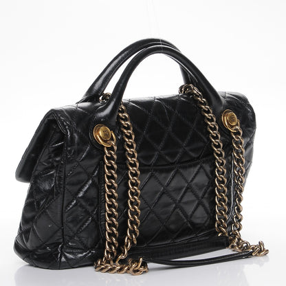Chanel Glazed Calfskin Castle Rock Medium Flap Black 4 of 7