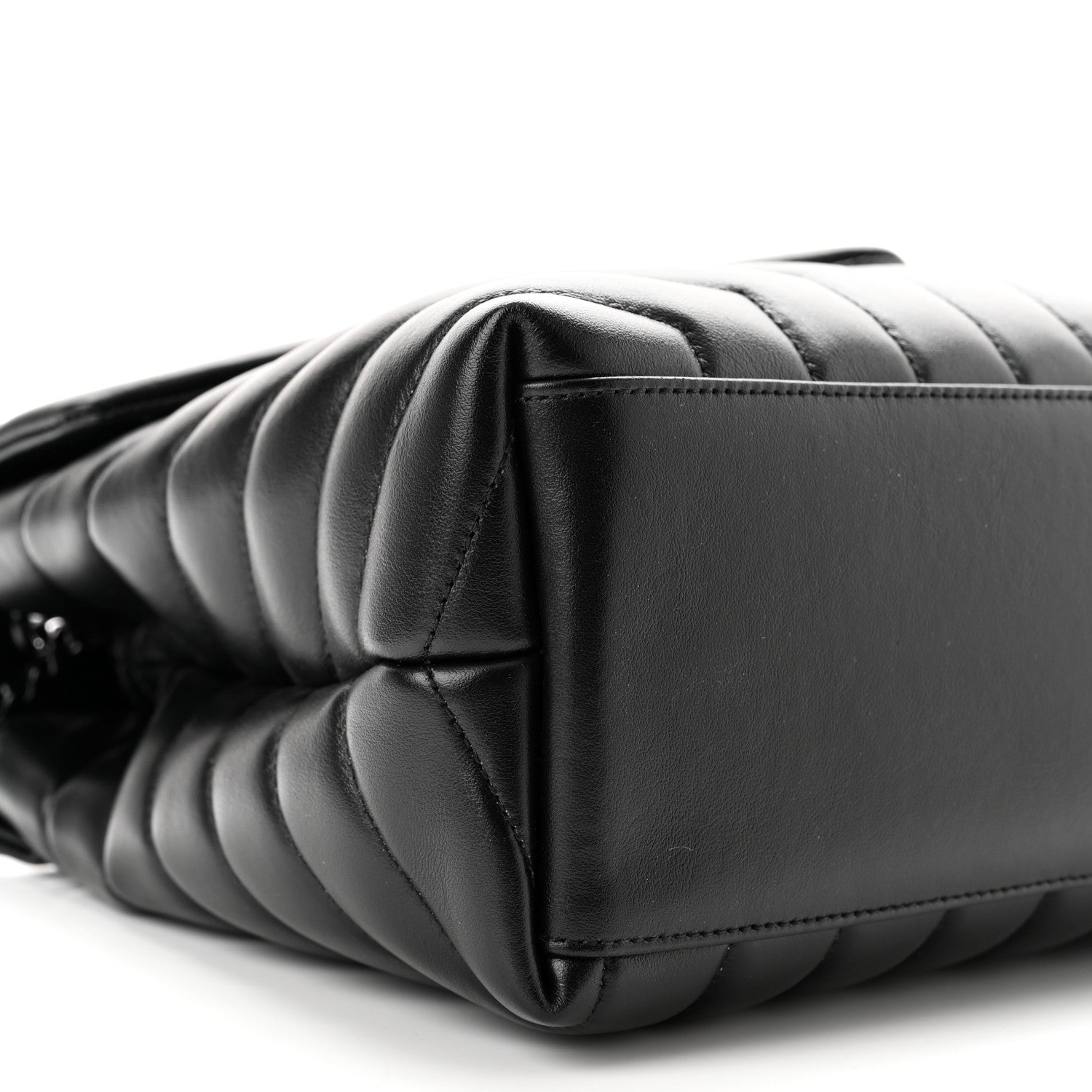Saint Laurent Calfskin Y Quilted Monogram Monochrome Medium Loulou Chain Satchel Black 8 of 10
