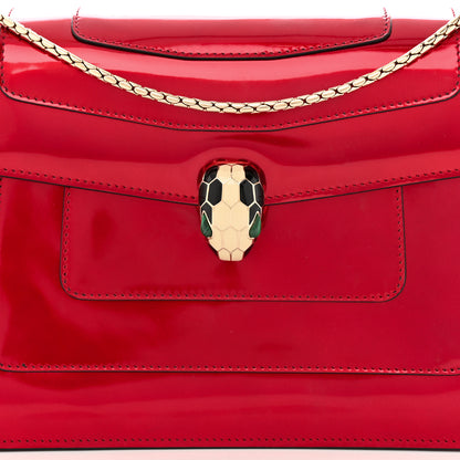 Bulgari Metallic Calfskin Serpenti Forever Shoulder Bag Red 9 of 11