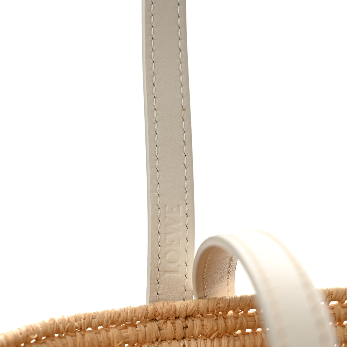 Loewe Raffia Square Small Basket Tote Bag Natural White 10 of 10