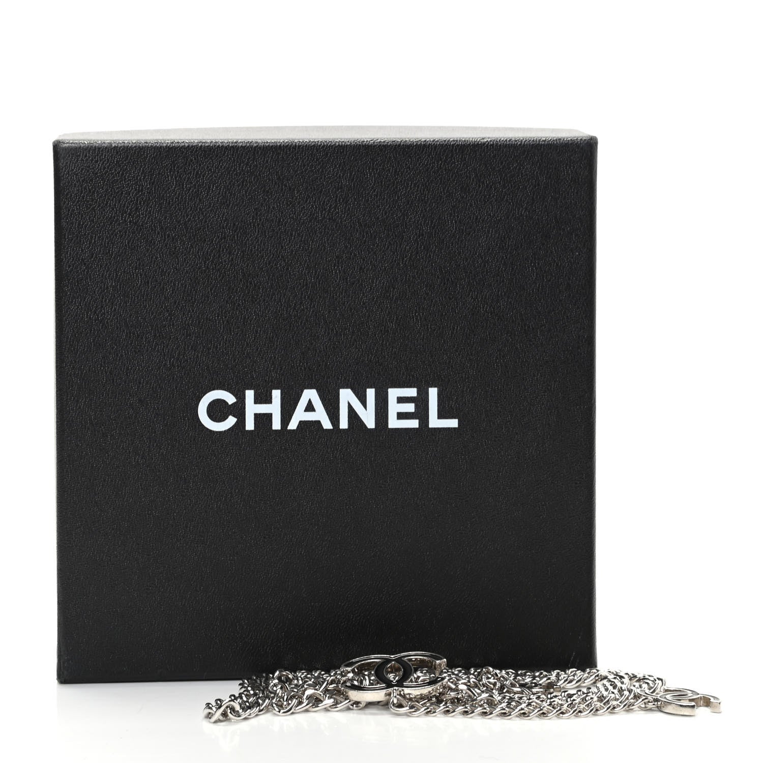 Chanel Enamel CC Chain Logo Belt Silver Black 5 of 5