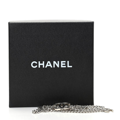 Chanel Enamel CC Chain Logo Belt Silver Black 5 of 5