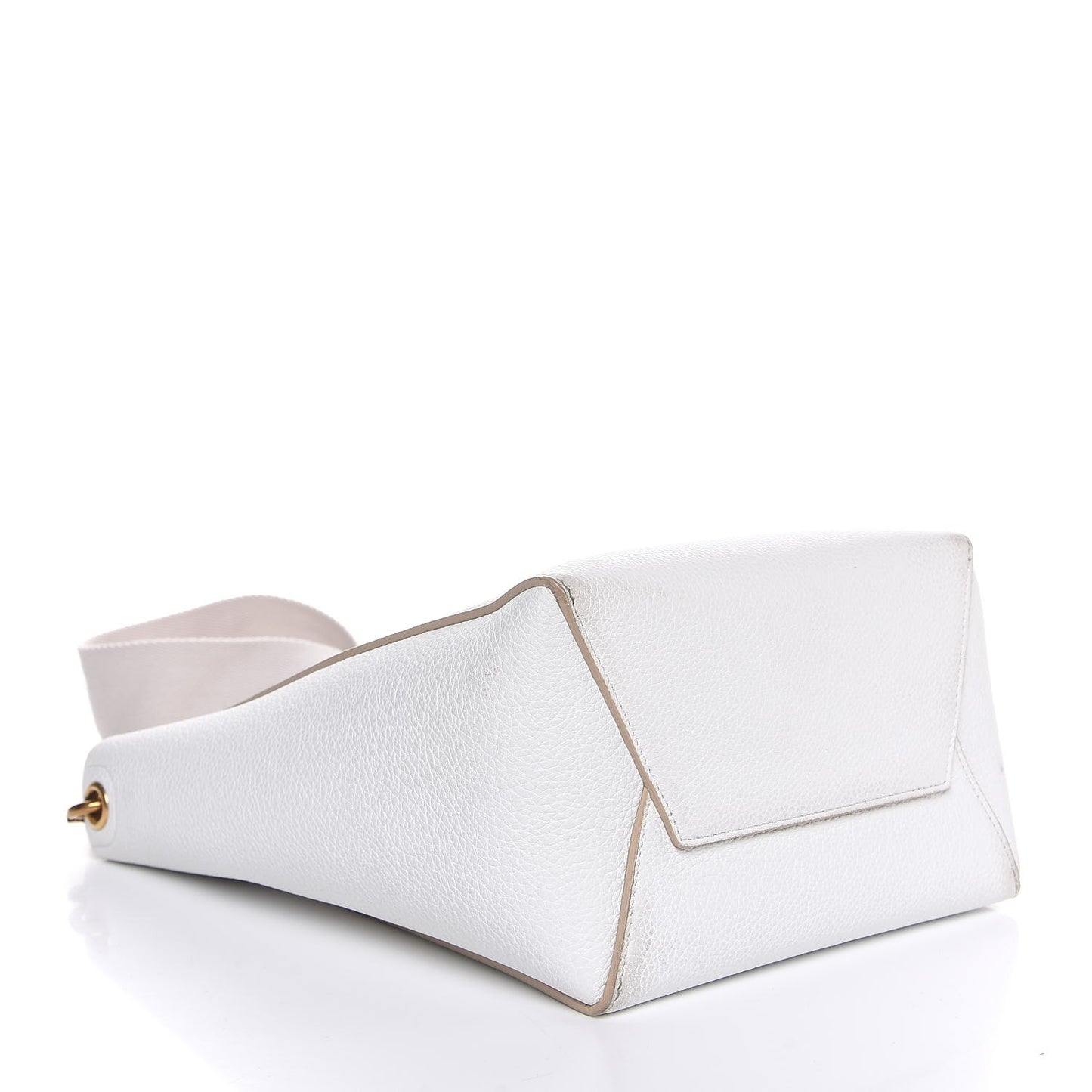 Soft Grained Calfskin Small Sangle Bucket Bag White