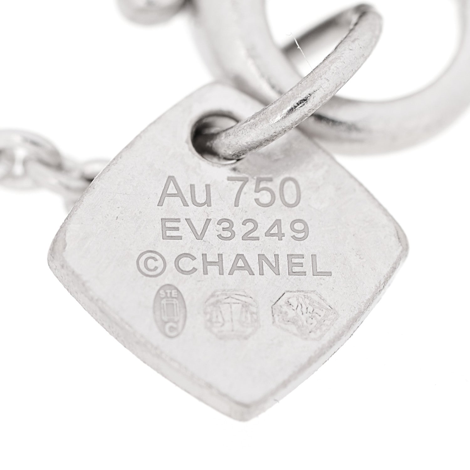 Chanel 18K White Gold Diamond Coco Crush Station Bracelet 5 of 6