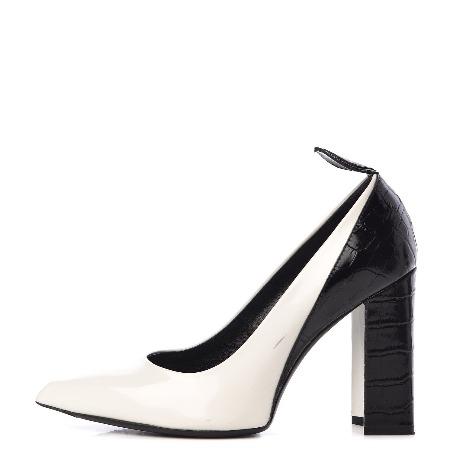 Louis Vuitton Calfskin Crocodile Embossed Matchmake Pumps 40 Black White 1 of 13