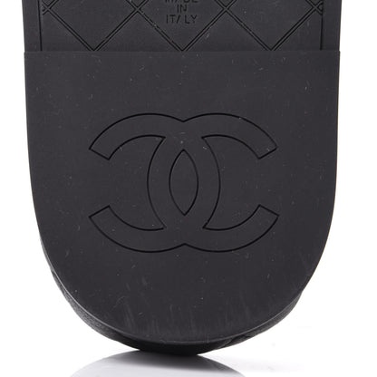 Chanel Lambskin Quilted CC Mules Sandals 37 Black 8 of 11