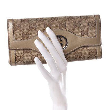 Gucci Monogram Margaux Calfskin Sukey Continental Wallet Beige Ebony Golden Beige 2 of 15