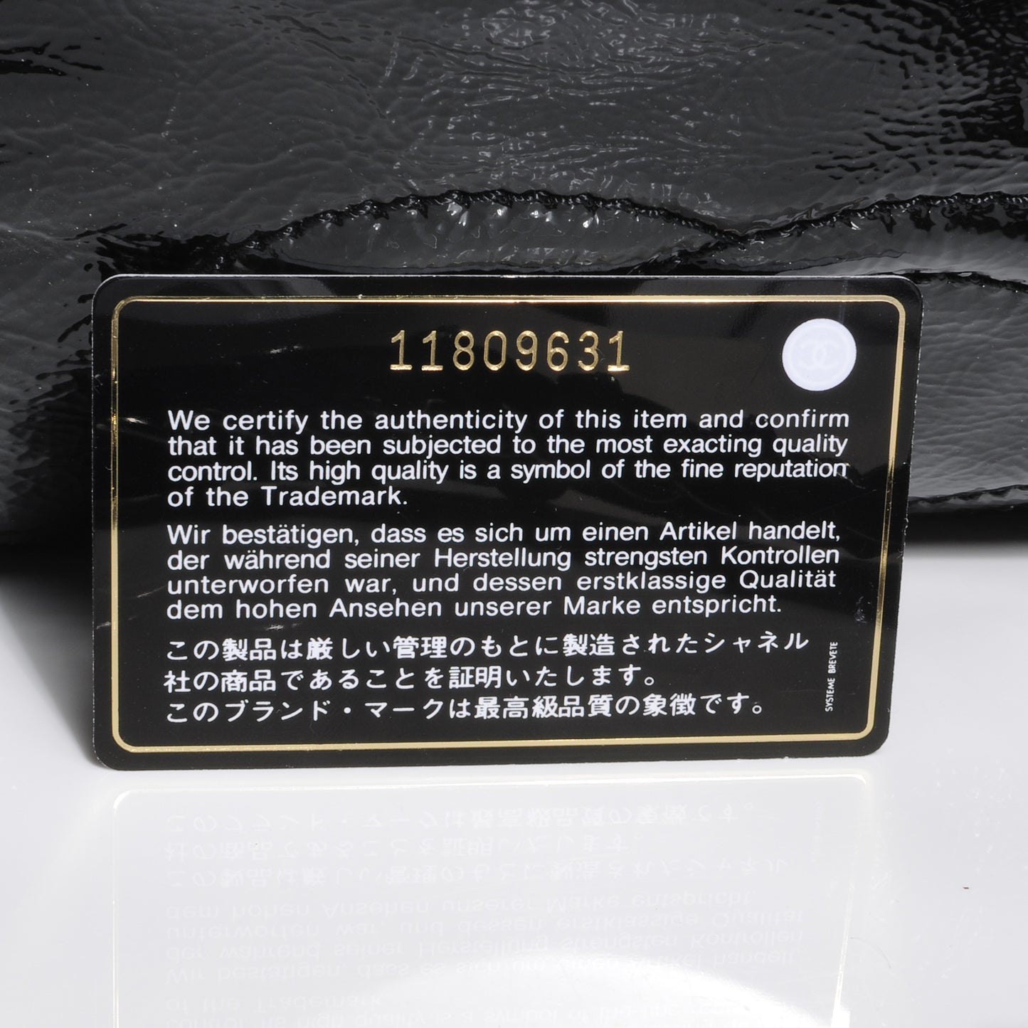 Patent Calfskin Large Luxe Ligne Tote Black