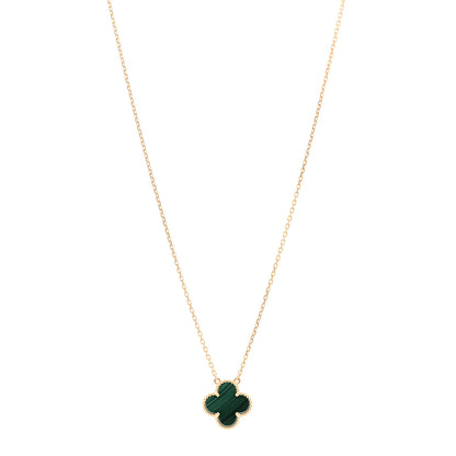 Van Cleef & Arpels 18K Yellow Gold Malachite Vintage Alhambra Pendant Necklace 1 of 5