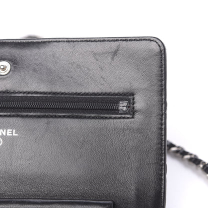 Chanel Lambskin Quilted Wallet On Chain WOC Black 10 of 16