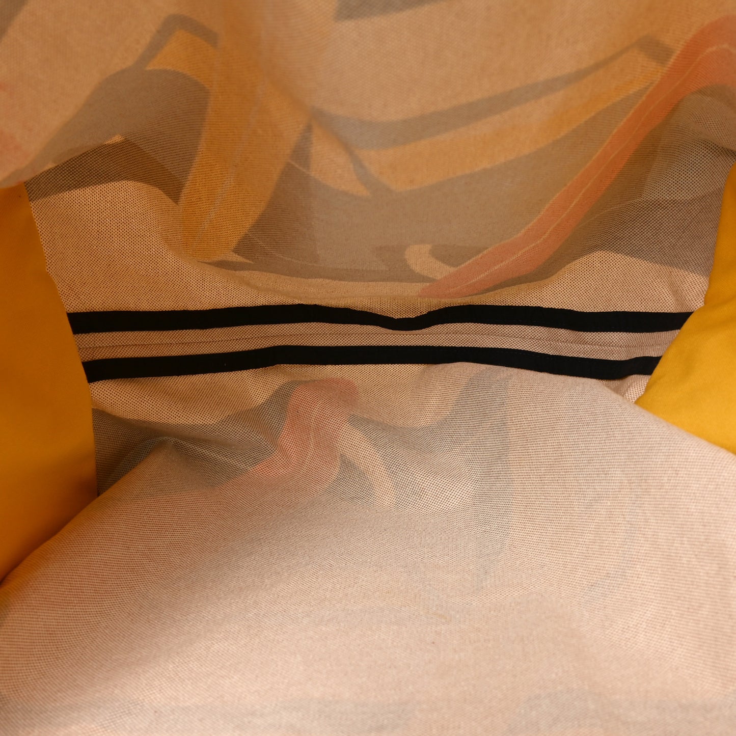 Cotton Canvas Apres la Vague Beach Bag Jaune Bleu