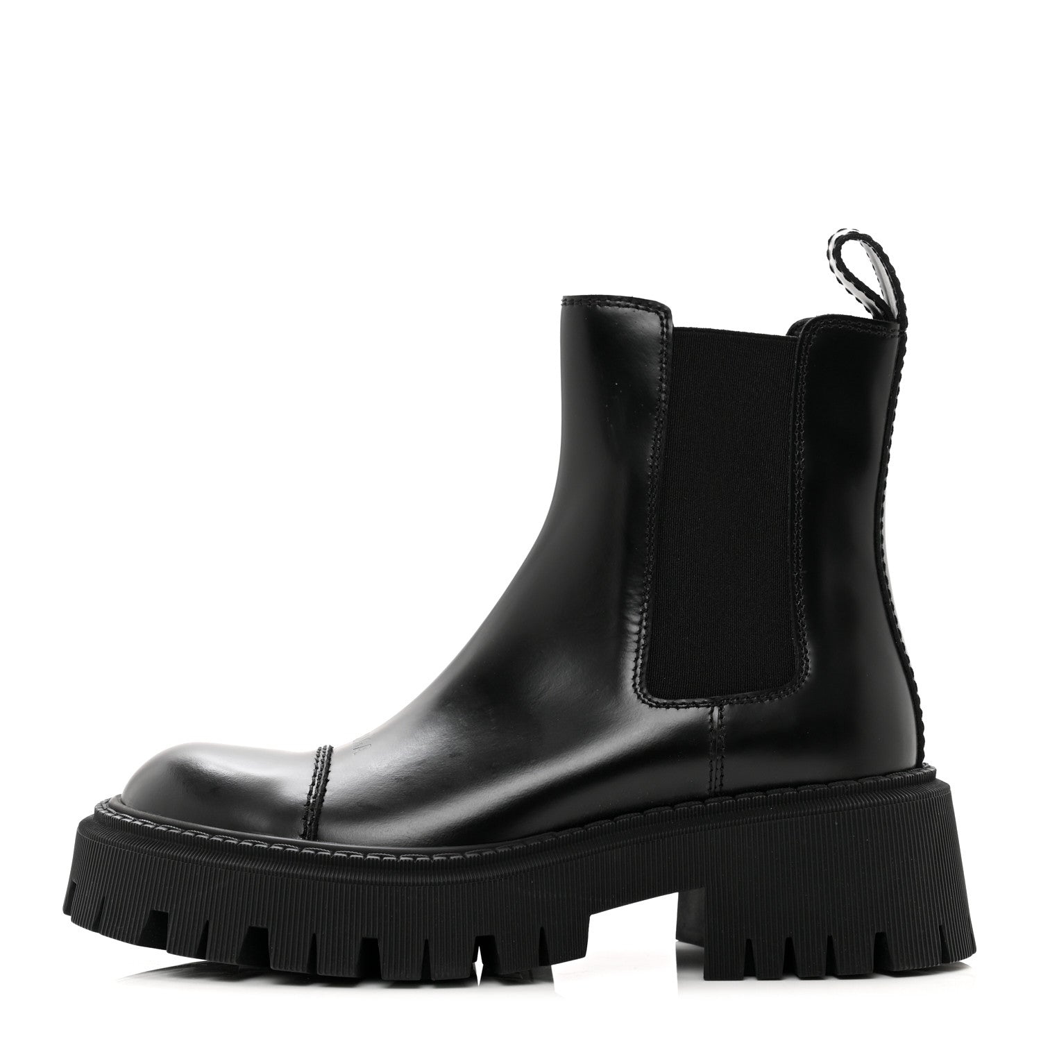 Balenciaga Jive Smooth Calfskin Logo Embossed Womens Tractor 20mm Chelsea Boots 36 Black 1 of 8