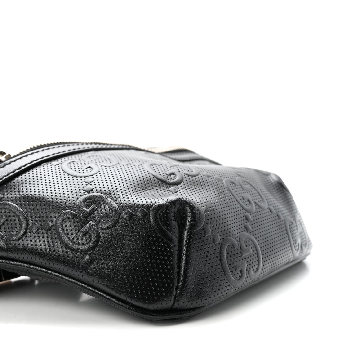Calfskin GG Tennis Embossed Belt Bag Black