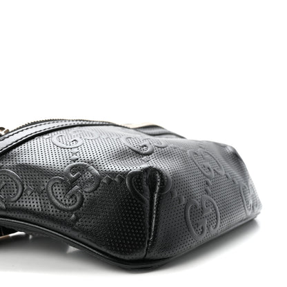 Gucci Calfskin GG Tennis Embossed Belt Bag Black 9 of 10