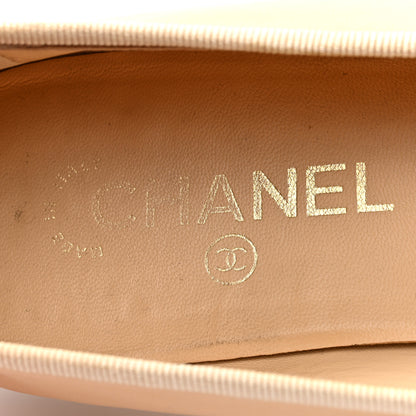 Chanel Lambskin Cap Toe CC Ballerina Flats 40 Beige Black 8 of 9