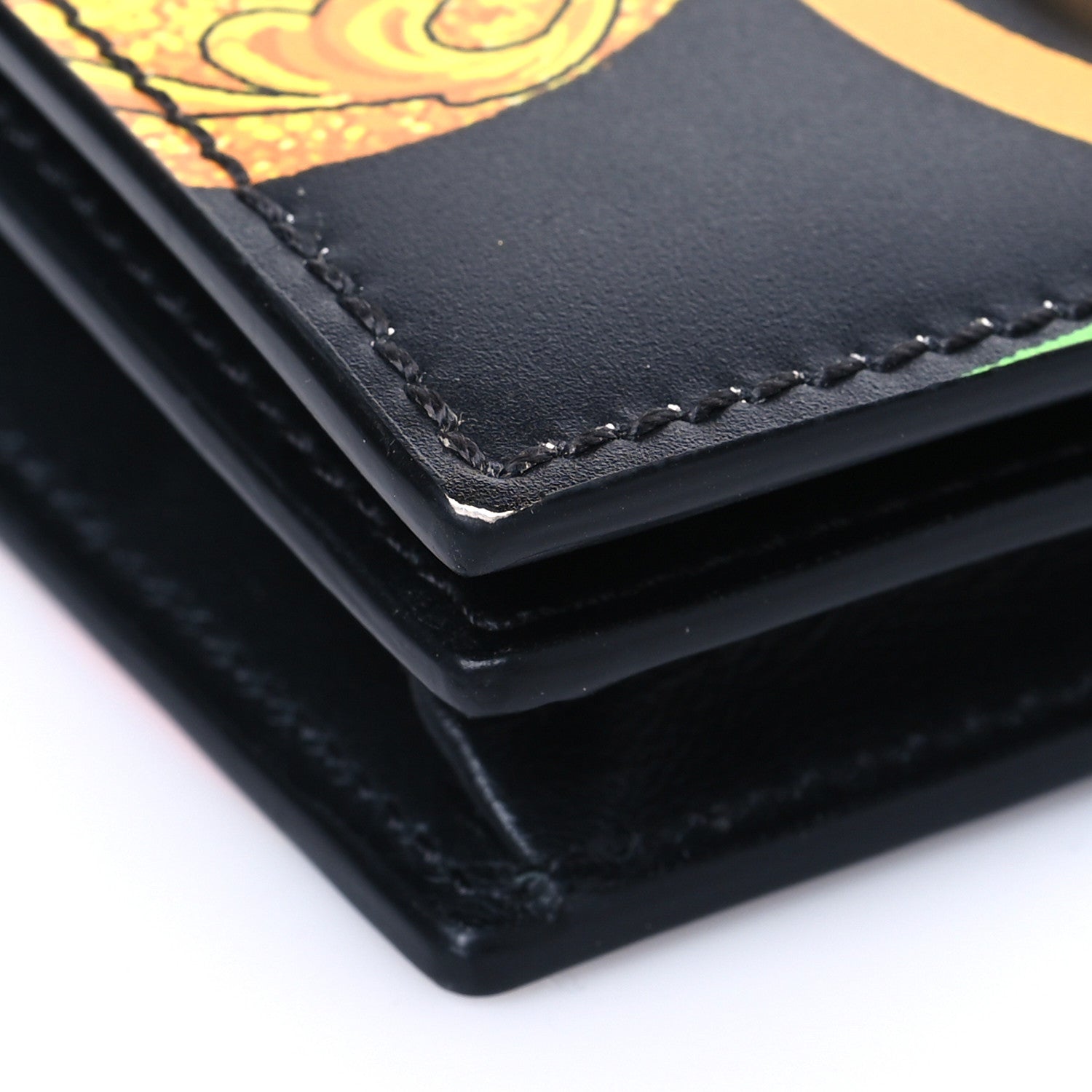 Versace Calfskin Medusa Barocco Rodeo Print Card Holder Wallet Black Multicolor 8 of 8