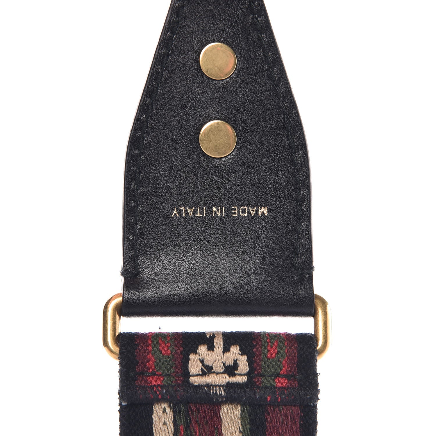 Christian Dior Canvas Embroidered Studded Bohemian Shoulder Strap Red 4 of 5