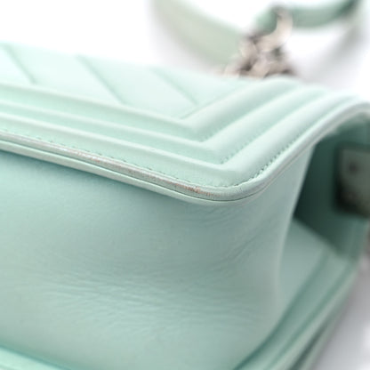 Chanel Iridescent Lambskin Chevron Quilted Small Boy Flap Turquoise 11 of 16