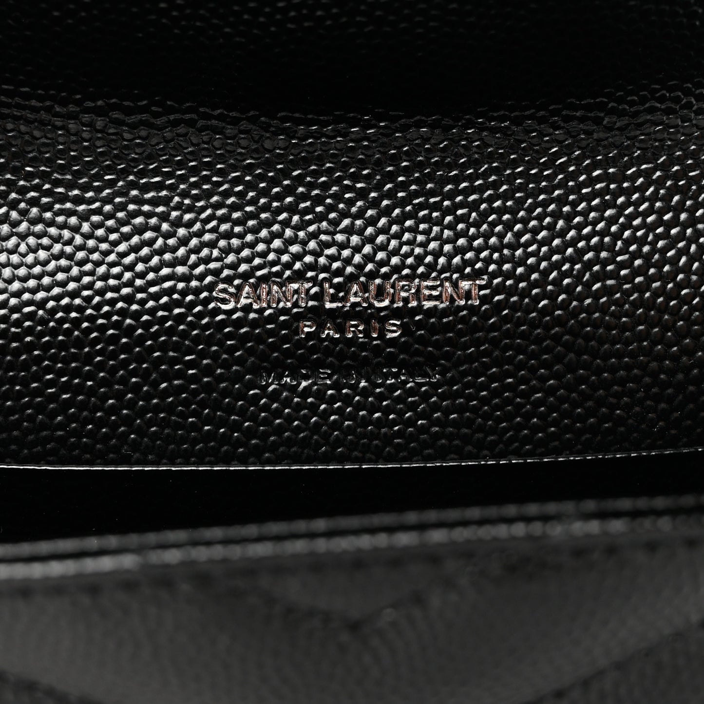 Grain De Poudre Matelasse Chevron Small Monochrome Monogram Envelope Wallet Black