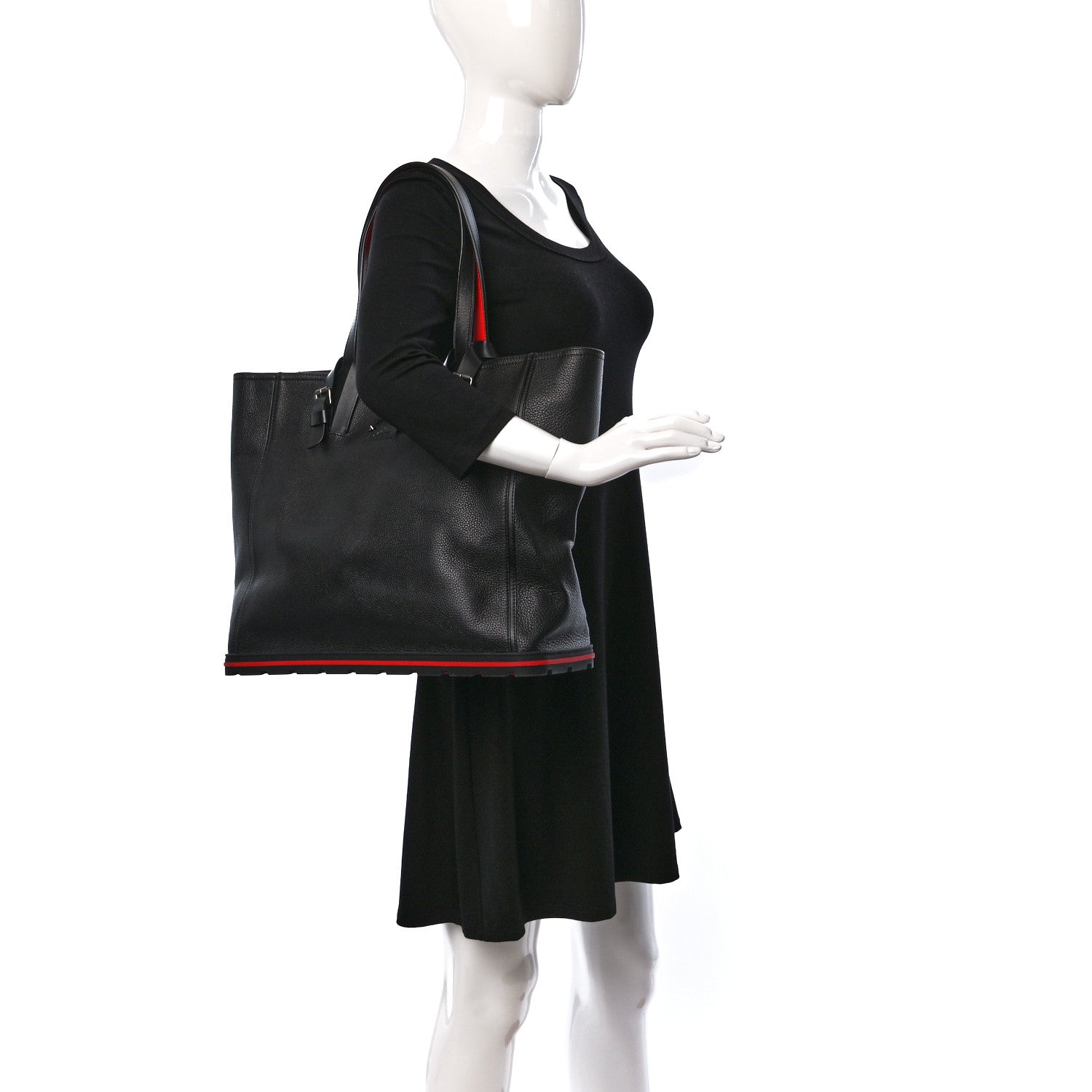 Christian Louboutin Grained Calfskin Kabiker Tote Black 2 of 15