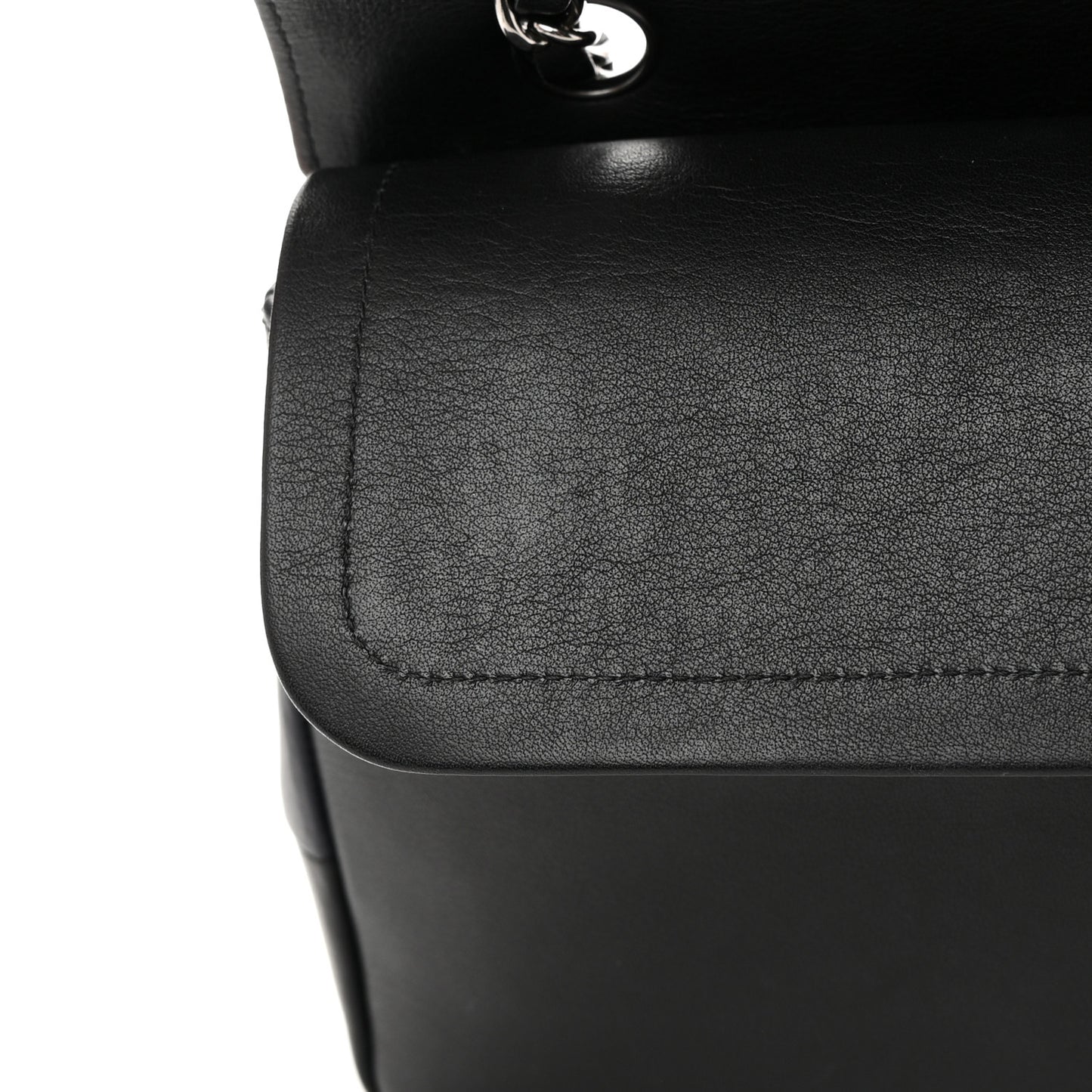 Calfskin Medium Classic Pure Double Flap Black