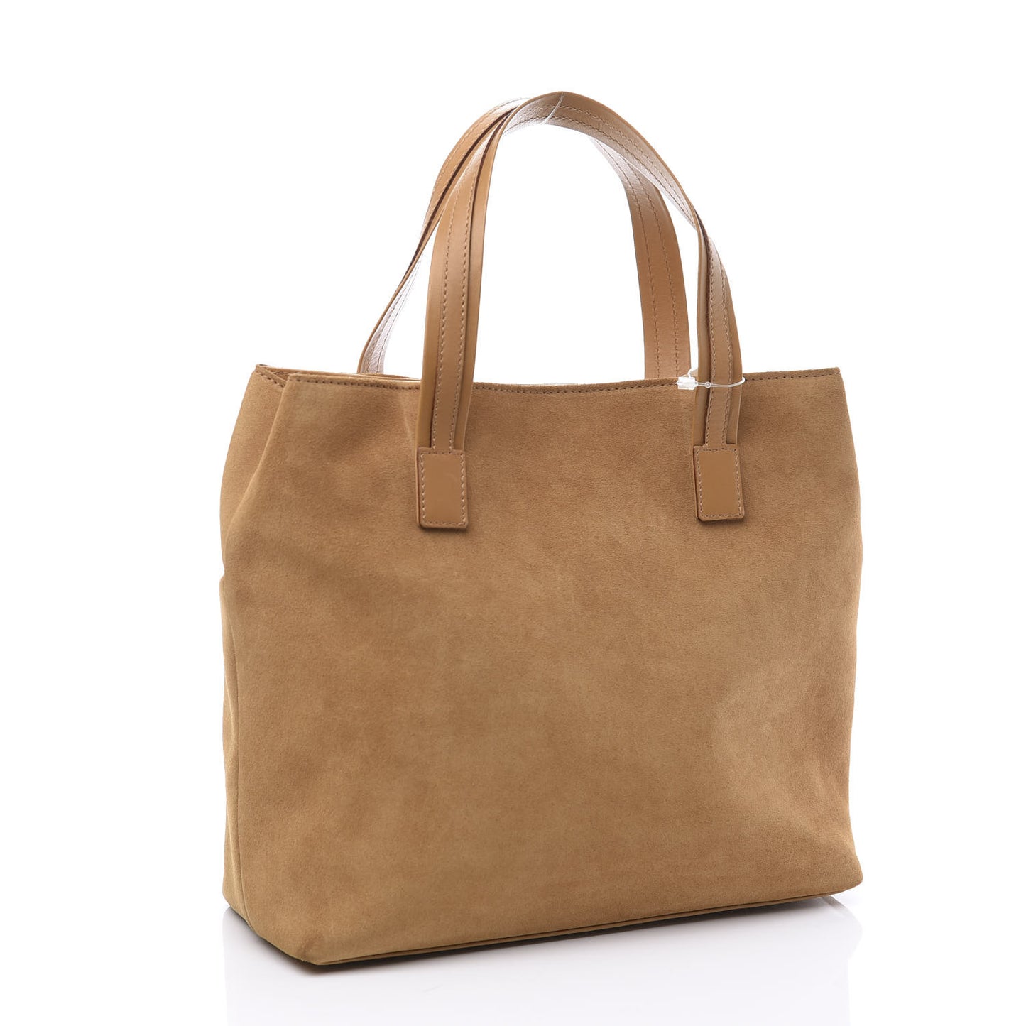 Suede Double Pocket Tote Beige