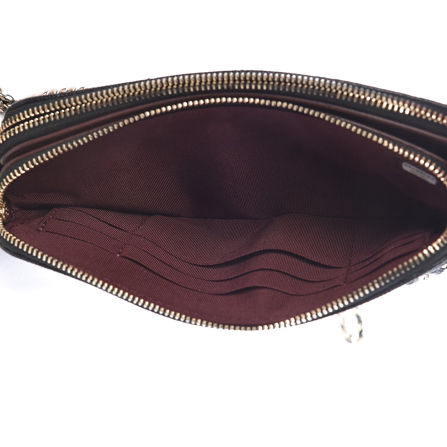 Caviar Quilted Small Clutch With Chain Black
