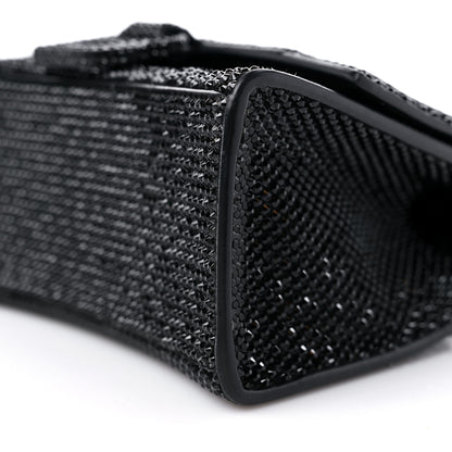 Balenciaga Strass Suede Hourglass Top Handle Bag XS Black Jet 10 of 12