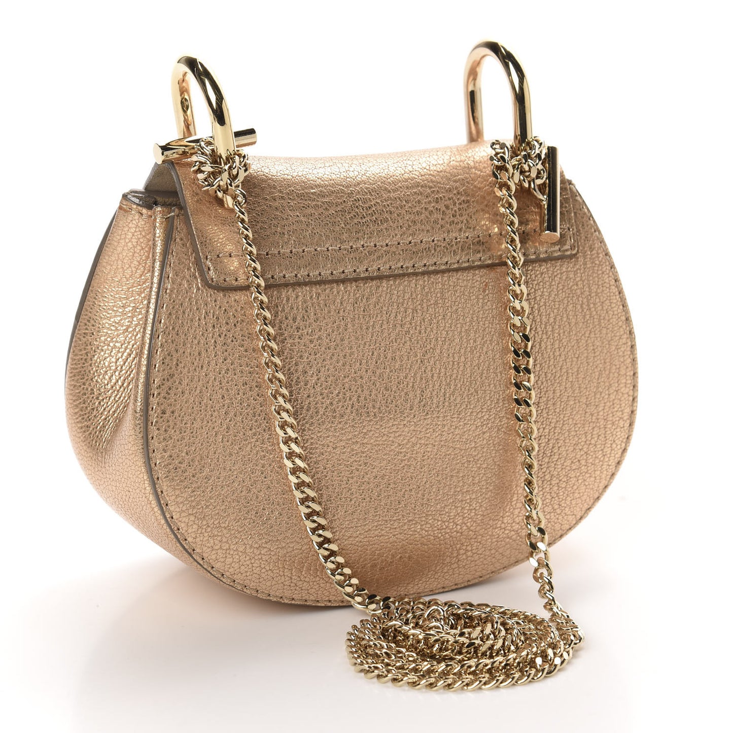 Metallic Goatskin Nano Drew Shoulder Bag Abstract Gold