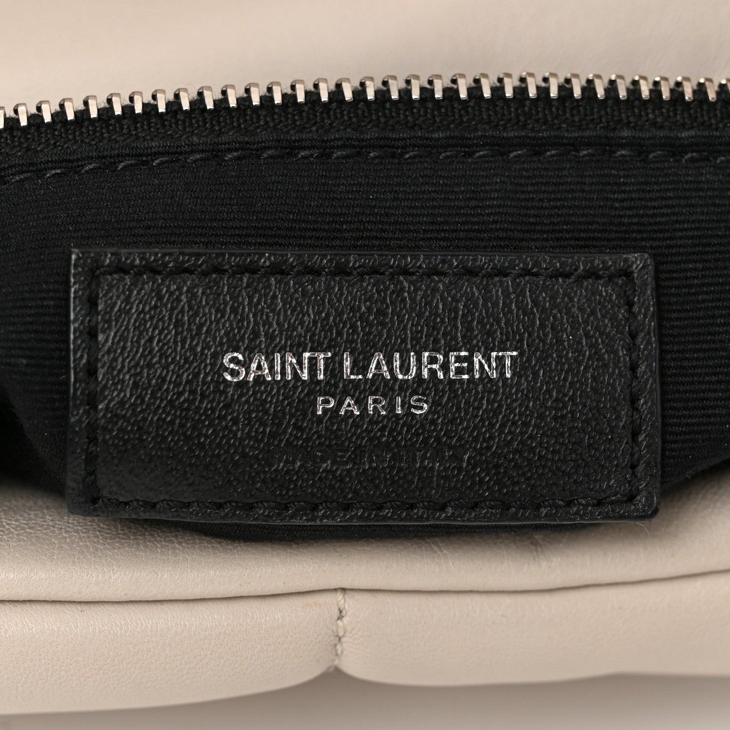 Saint Laurent Lambskin Quilted Medium Loulou Puffer Monogram Chain Satchel Crema Soft 6 of 12