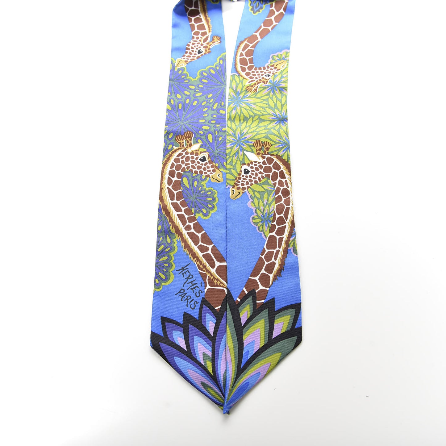Silk The Three Graces Twilly Bleu Vert Marron