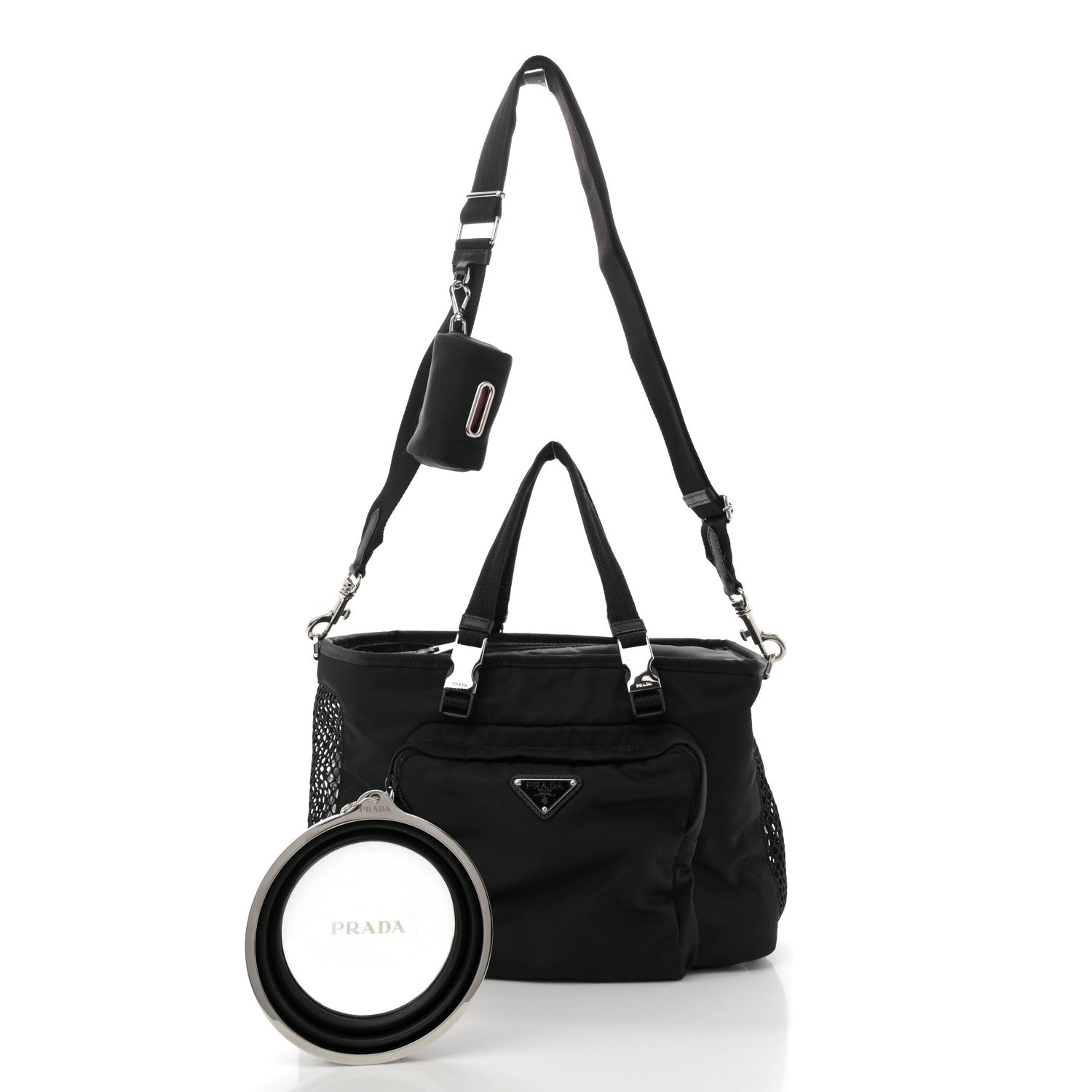 Prada Re-Nylon Saffiano Pet Bag Black 3 of 10