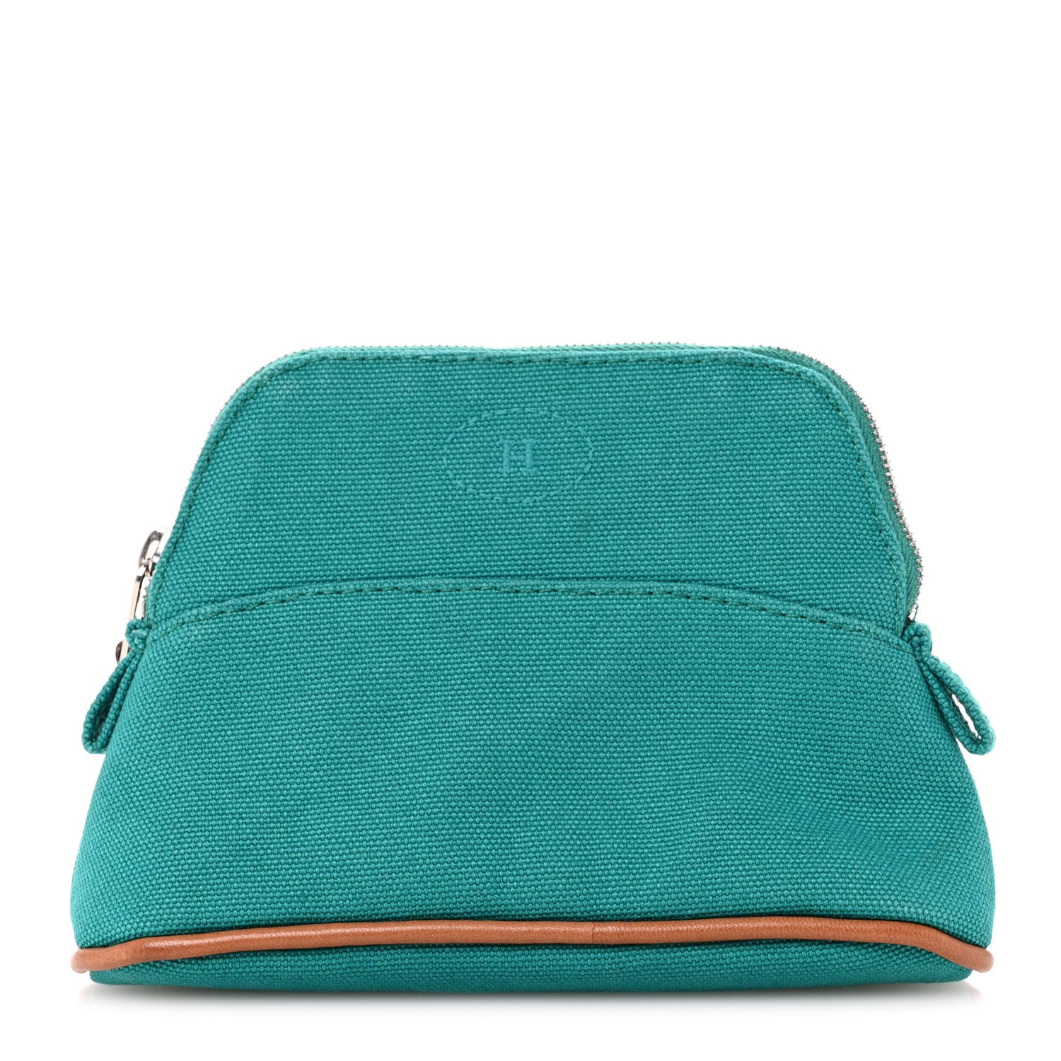 Hermes Cotton Canvas Mini Bolide Travel Cosmetic Pouch Vert Verone 1 of 11
