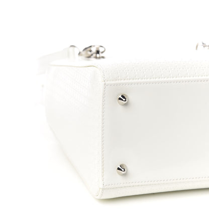 Christian Dior Patent Micro-Cannage Medium Lady Dior White 8 of 10