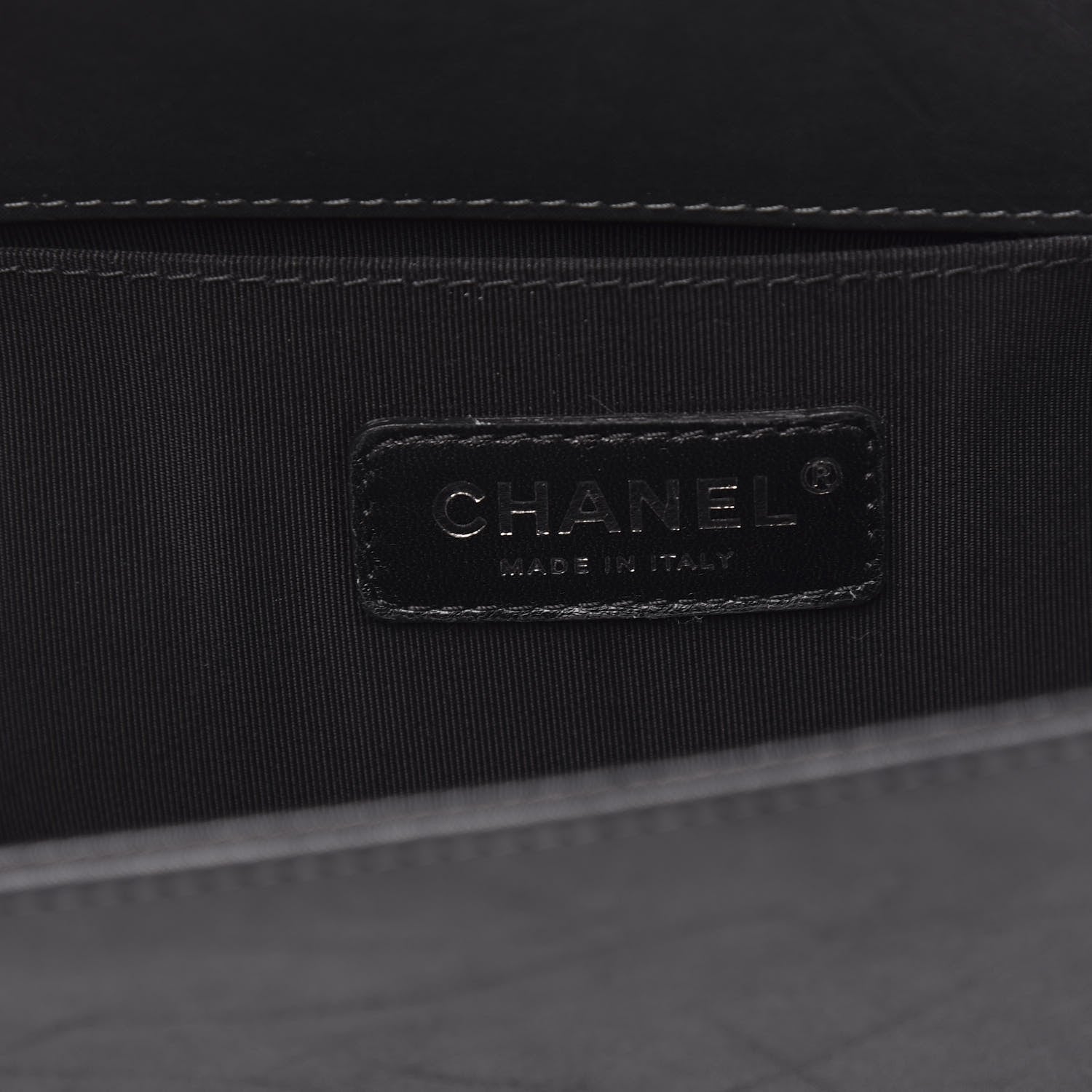 Chanel Iridescent Calfskin Embellished Double Stitch Medium Boy Flap Black 6 of 11