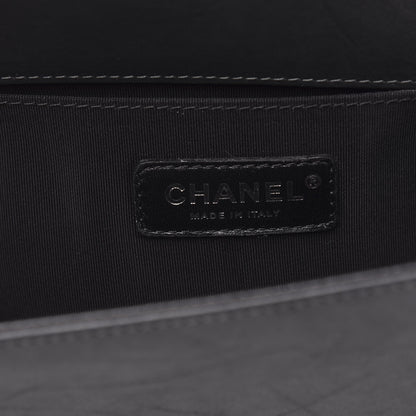 Chanel Iridescent Calfskin Embellished Double Stitch Medium Boy Flap Black 6 of 11