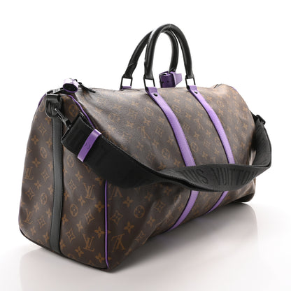 Louis Vuitton Monogram Macassar LV Colormania Keepall Bandouliere 50 Purple 3 of 9