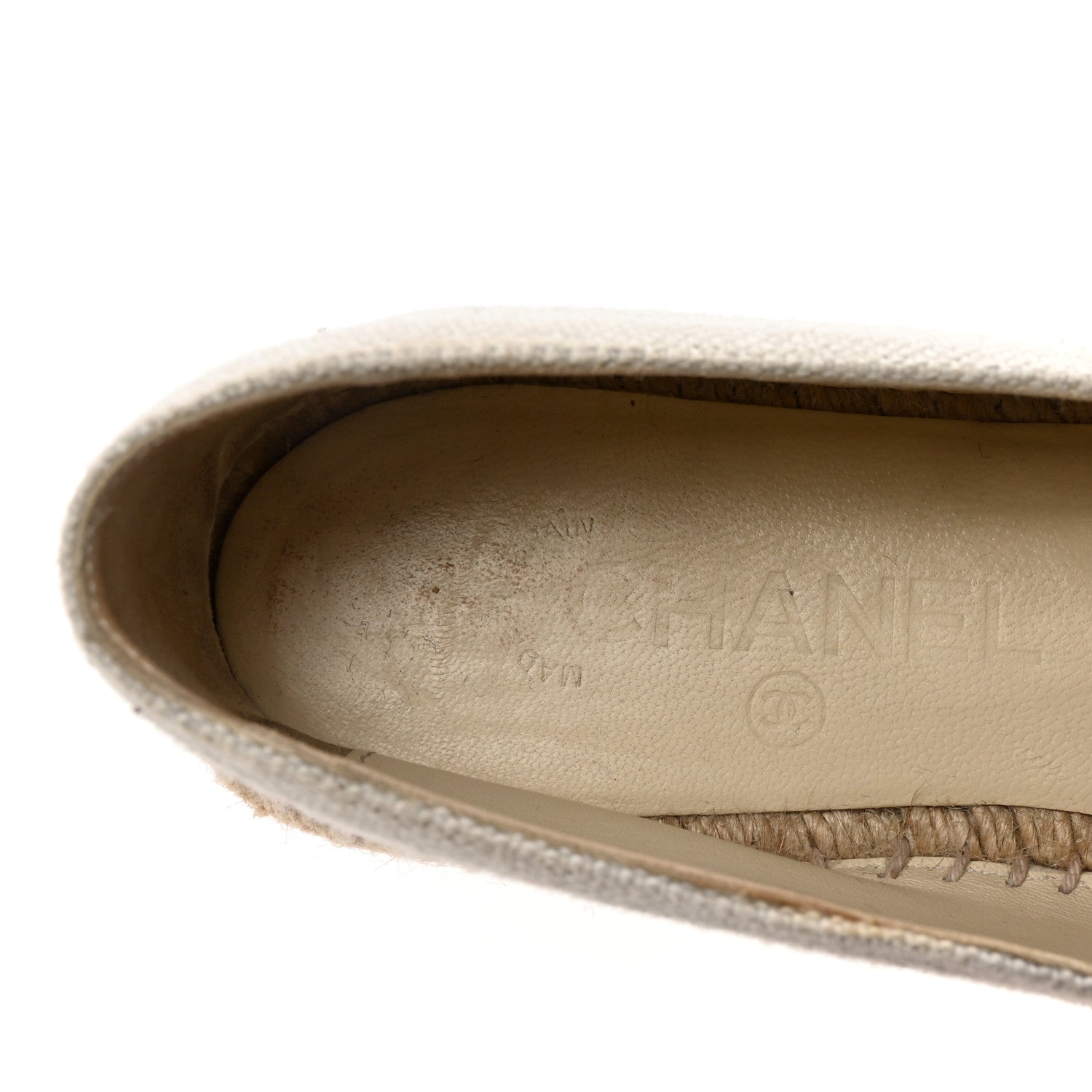 Chanel Linen CC Espadrilles 39 Beige Black 8 of 9
