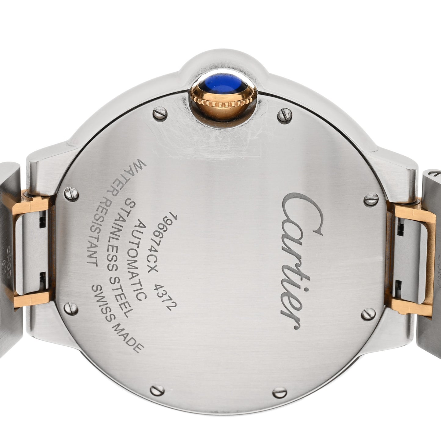 Stainless Steel 18K Yellow Gold 36mm Ballon Bleu De Cartier Automatic Watch