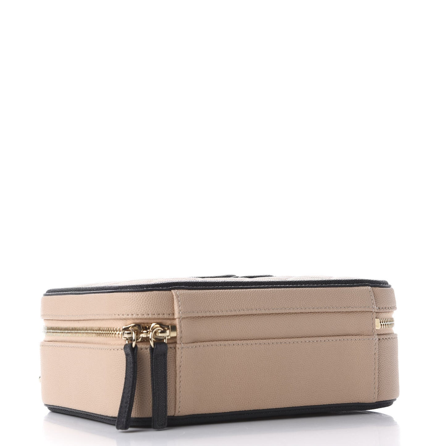 Caviar Quilted Medium CC Filigree Vanity Case Beige Black