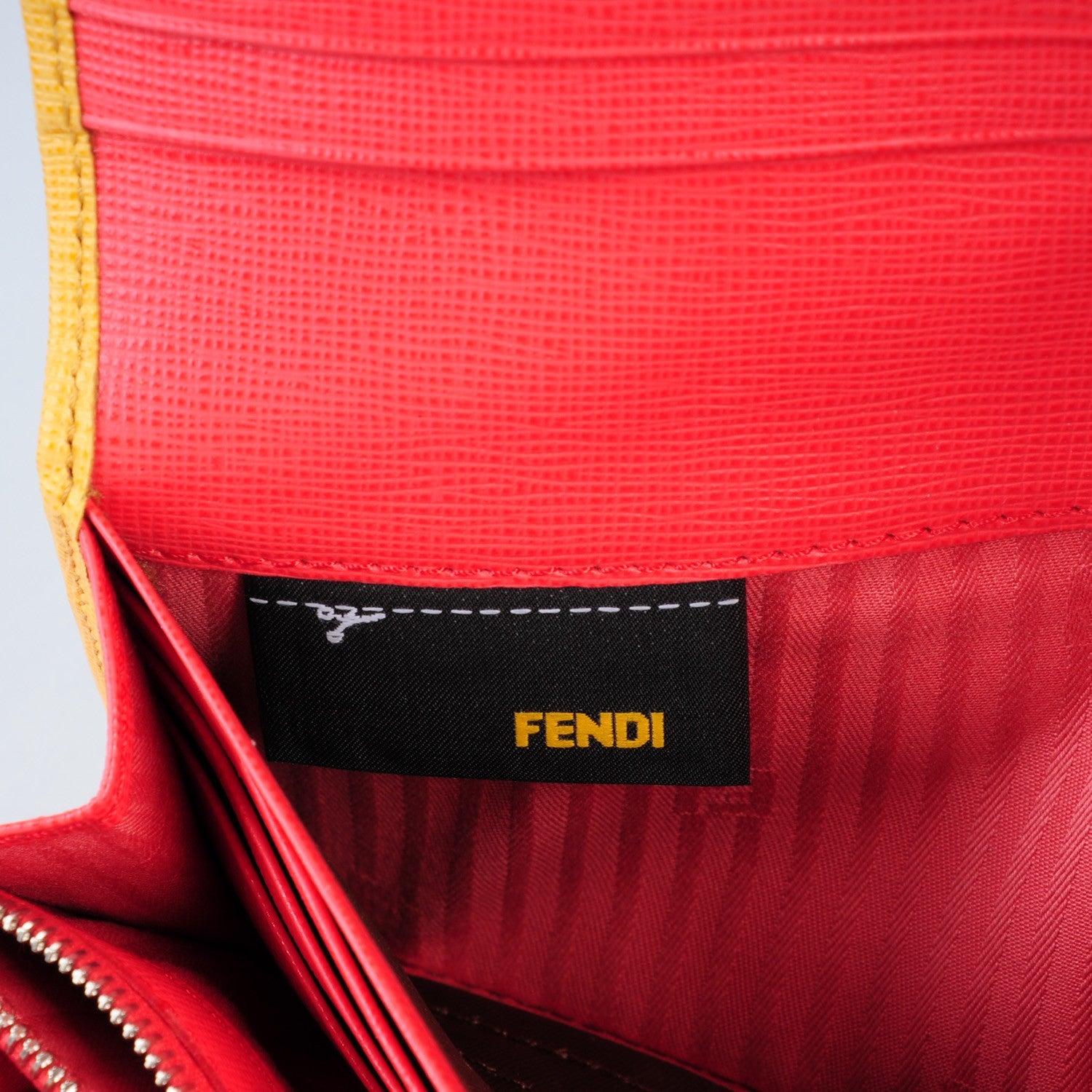 Fendi Vitello Elite Monster Continental Wallet Yellow 7 of 9